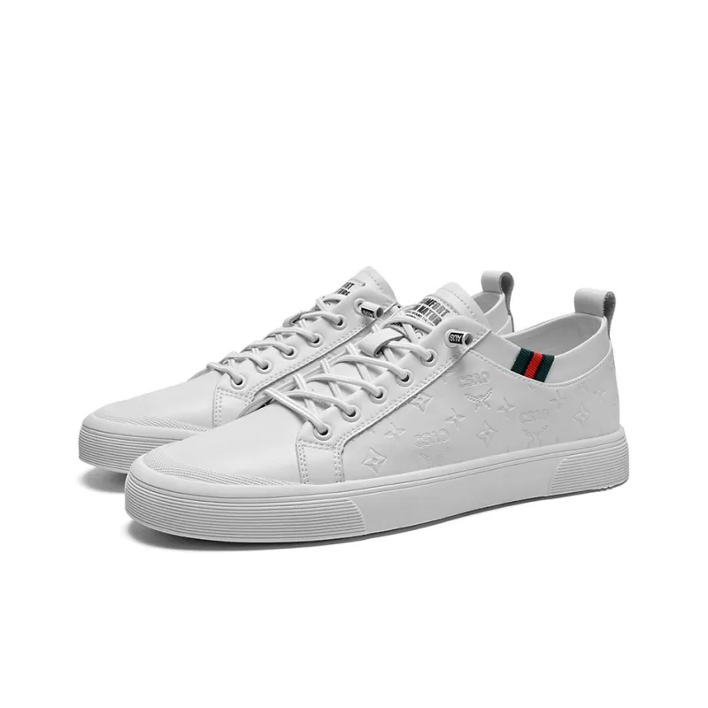 AOKANG Business White Shoes Wear-Resistant Low-Top Casual Shoes Men's White-1