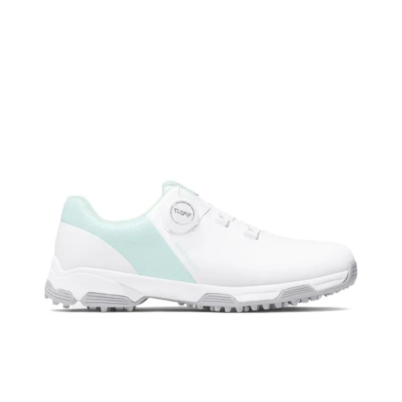 PGM Slip Resistant Water Resistant Low Top Golf Shoes Women's White Light Blue-1