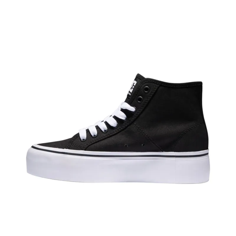 DC Shoes High Top Canvas Shoes Women's Black White-0