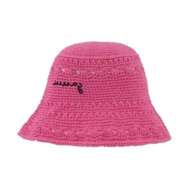 GANNI Organic Cotton Bucket Hats Unisex Pink-1