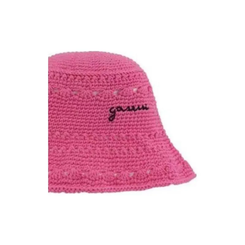 GANNI Organic Cotton Bucket Hats Unisex Pink-2