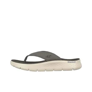 Skechers ON THE GO Rubber Sole Massage Flip Flops Men's Gray Brown