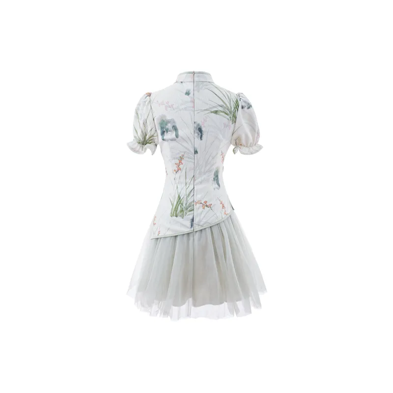 Blovelan Short Sleeved Dress Women's Smoke Green-1