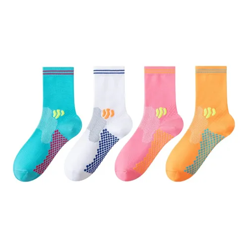 MIIOW Mid Calf Socks Women's 4 Pack Mixed Color