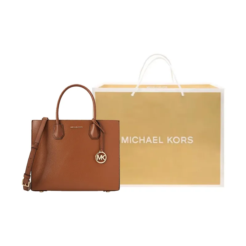 MICHAEL KORS Mercer Cow Split Leather Shoulder Bag Crossbody Bag Handbag Large Size Women's Leather Brown-8