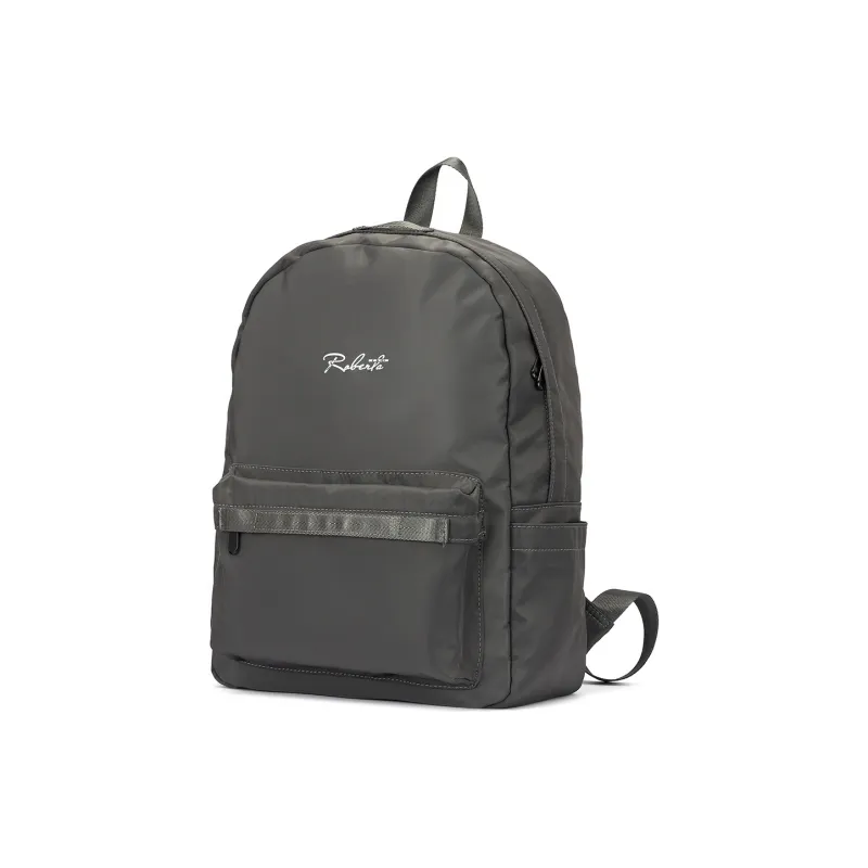 ROBERTA DI CAMERINO Fabric Travel Students Backpack Large Size Unisex Gray/Mint Green-9