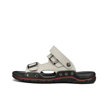 Bull charm Beach Sandals Men Ecru/Black