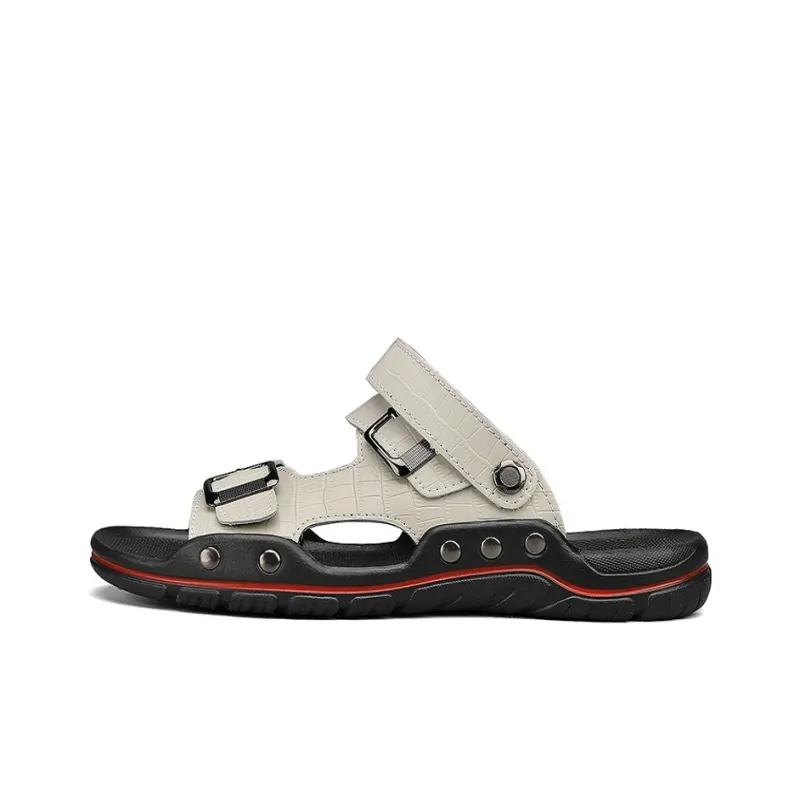 Bull charm Beach Sandals Men Ecru/Black-0