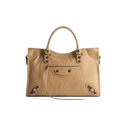 Balenciaga Lambskin Tote Bag, Shopping Bag, Shoulder Bag, Crossbody Bag, Handbag Medium Size Women's Dark Beige