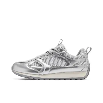 AGSDON Casual Shoes Women's Low Top Silver