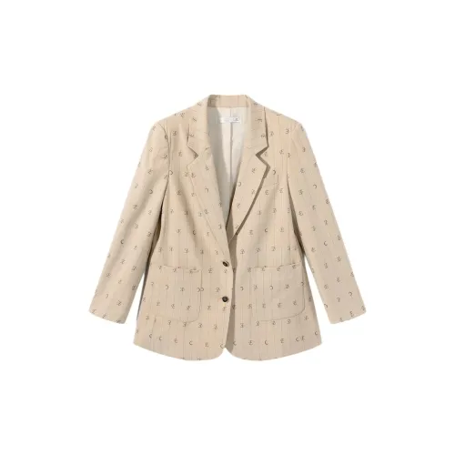 EICHITOO Business Suits Women's Khaki Pattern