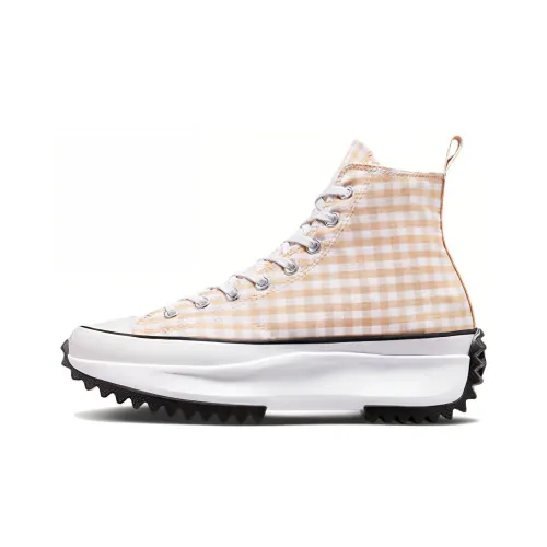 Converse Run Star Hike Platform Hi Gingham Oat Milk