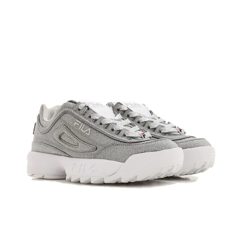FILA Women's Disruptor 2 Made In Italy 'Silver Glitter'-2