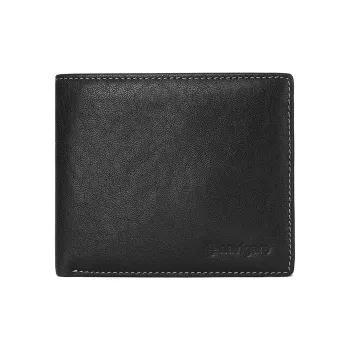 NAVIGARE Genuine Leather, Top Grain Cow Leather Wallet, Wallet Men's Black
