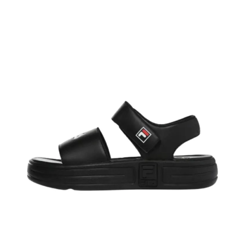 FILA Court Sd Beach Sandals Unisex Black Korean Style-0