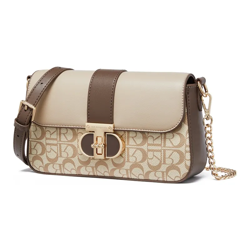 RED DRAGONFLY Cow Leather, PVC, Microfiber, Synthetic Leather Crossbody Bag Regular Women's Mocha/Coffee-10