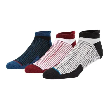 Asics Cushion™ Ankle Socks Unisex 3 Pack Black/Red/Blue