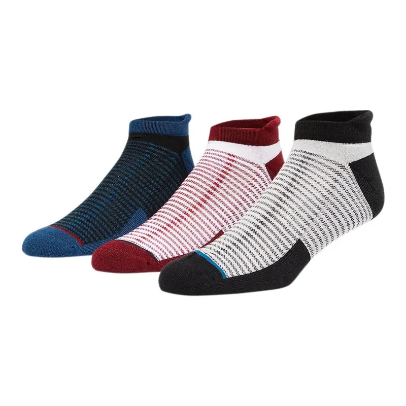 Asics Cushion™ Ankle Socks Unisex 3 Pack Black/Red/Blue-0