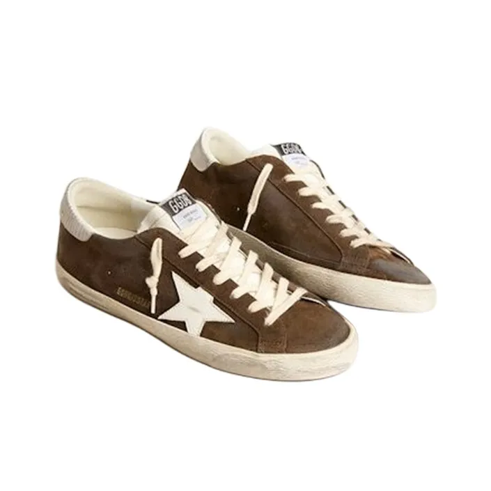 Golden Goose Super Star Low Top Skateboard Shoes Men's Brown-3