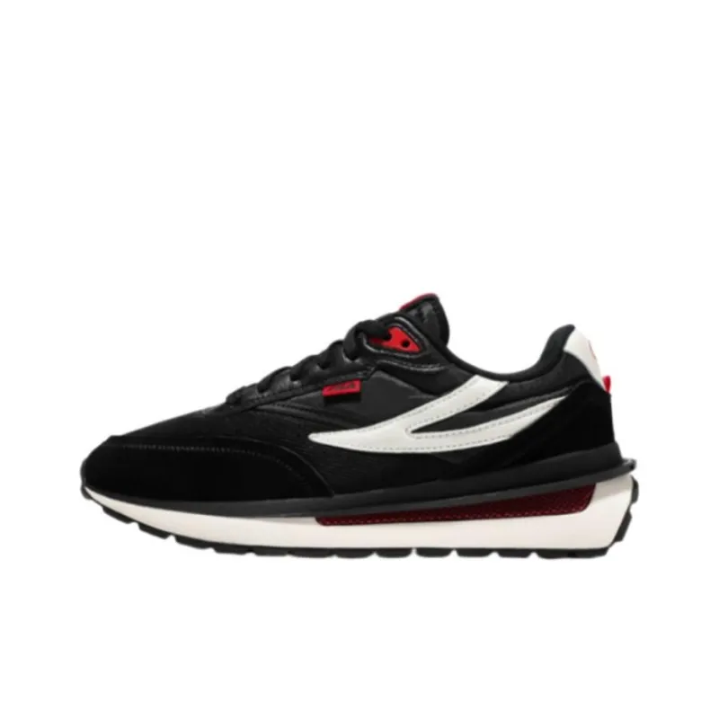 FILA Renno Abrasion Resistant Low Top Chunky Sneakers Unisex Black-0