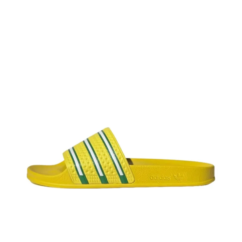 Adidas Adilette Slides Team Yellow Green Off White-0