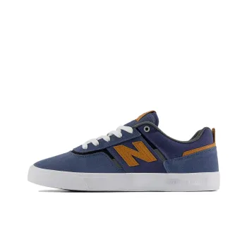 New Balance Anti Slip Wear Resistant Low Top Skateboard Shoes Unisex Blue White Yellow