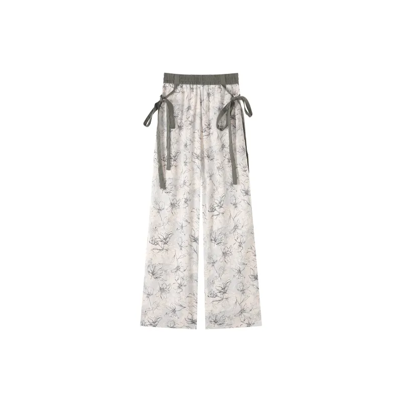 0571 Family Casual Pants Women's Ink Wash Late Apricot-1