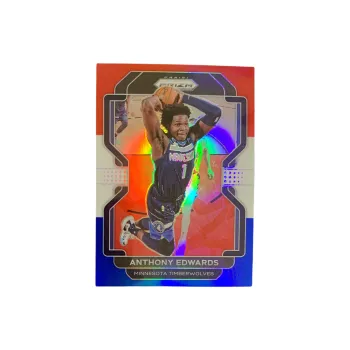 PANINI 2021 22 PRIZM Timberwolves Edwards Huazi Tricolor Fold Refringence Large Scale Star Card Pass Sports Cards 1 Pc