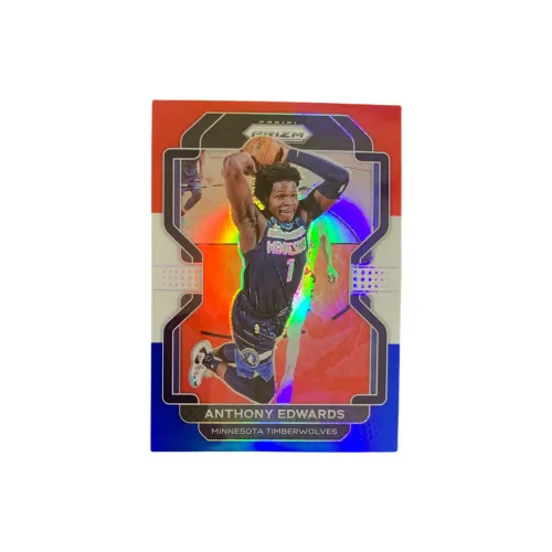 PANINI 2021 22 PRIZM Timberwolves Edwards Huazi Tricolor Fold Refringence Large Scale Star Card Pass Sports Cards 1 Pc