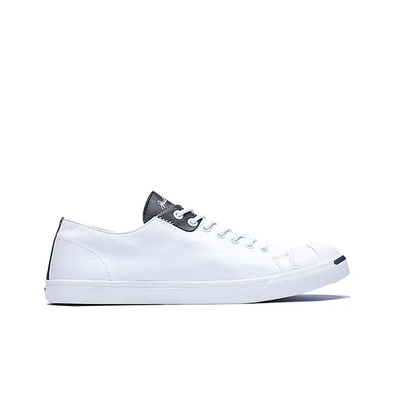 Converse Jack Purcell Anti Slip Wear Resistant Low Top Canvas Shoes Unisex White Black-1