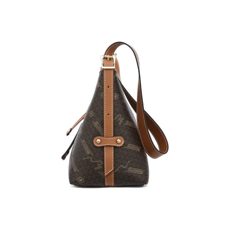 RED DRAGONFLY PVC Shoulder Bag Women's Mocha/Elegant White-3
