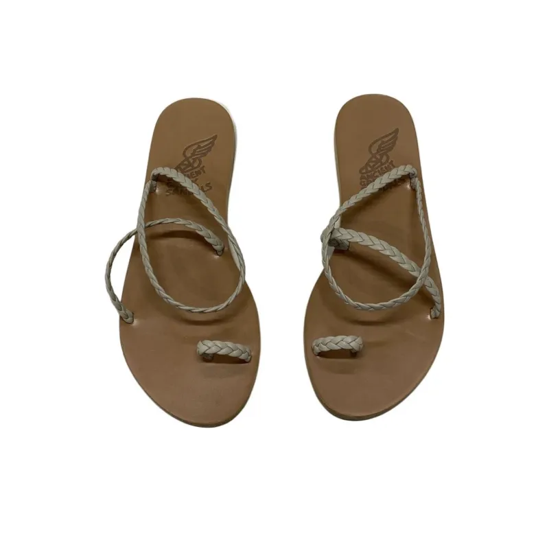 ANCIENT GREEK SANDALS One Strap Sandals Women's Gray White-2