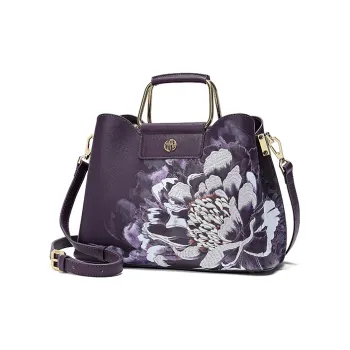 Ancient Yi Xi Cow Leather Mom Bag, Shoulder Bag, Handbag Women's Plum Purple