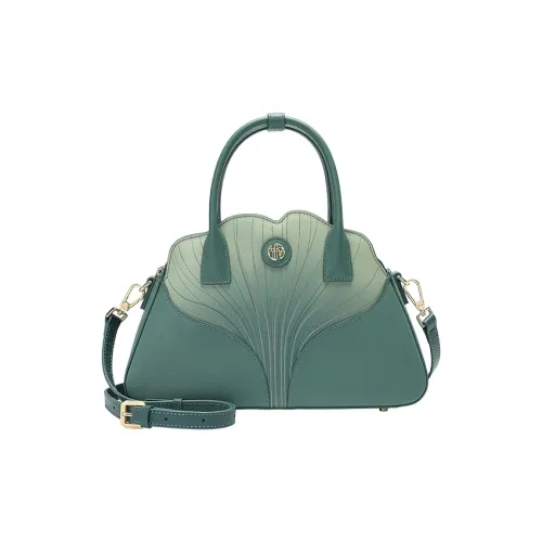 Ancient Yi Xi Cow Leather Cheongsam Handbag, Shoulder Bag, Crossbody Bag Women's Pine Green