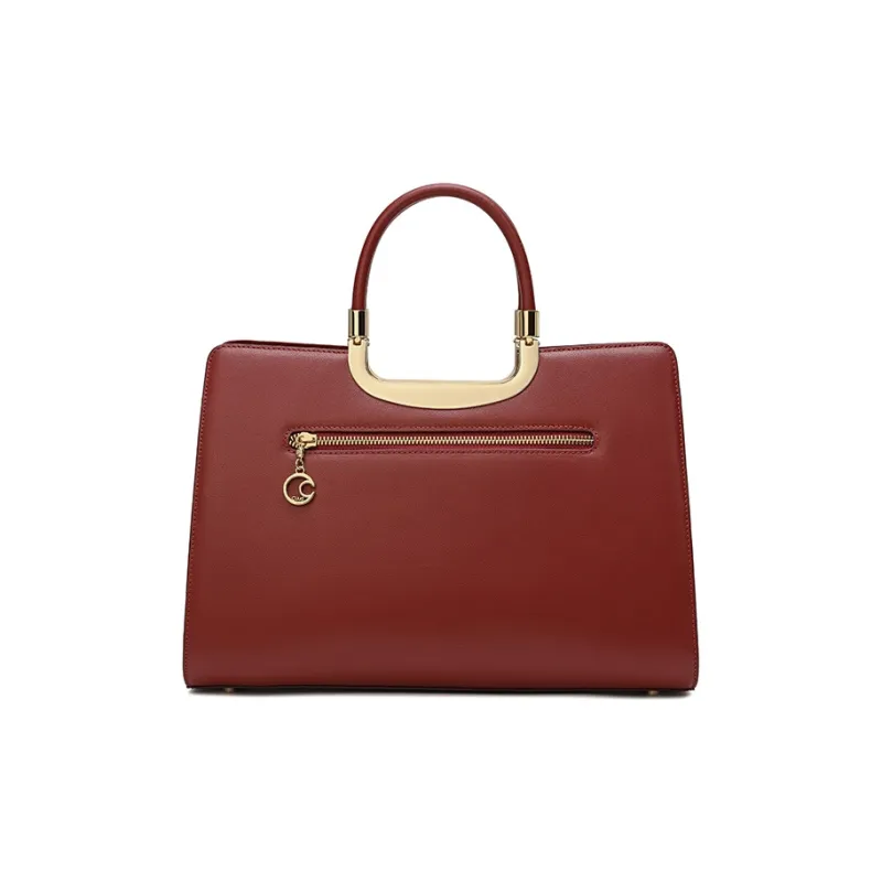 Ancient Yi Xi Cow Leather Premium Mom Bag With A Dignified Touch Women's Maroon-2