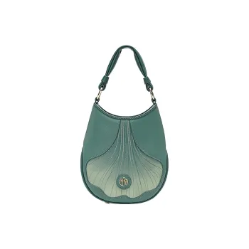 Ancient Yi Xi Cow Leather Cheongsam Shoulder Bag Handbag Small Size Women's Pine Green