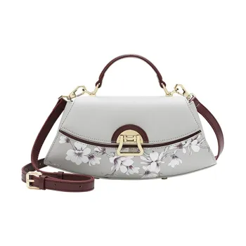 Ancient Yi Xi Cow Leather Niche Cheongsam Handbag, Crossbody Bag Women's Light Gray