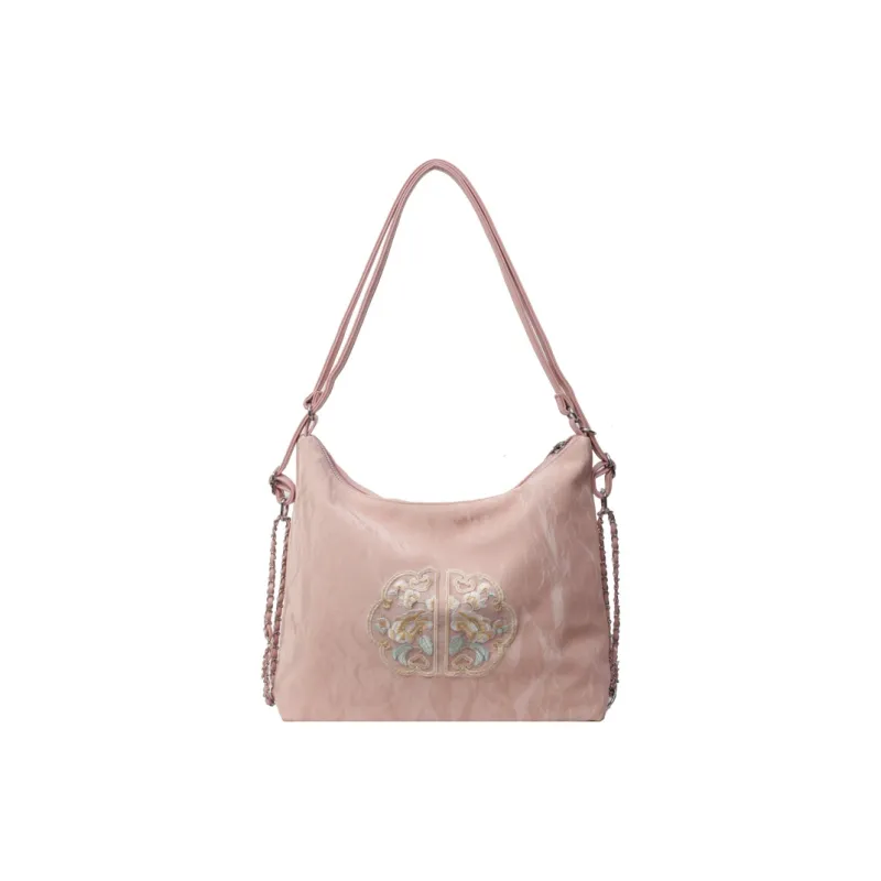 MingLu PU One Shoulder Backpack Handbag Women's Black/Ecru/Silver/Pink-12