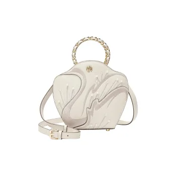Ancient Yi Xi Cow Leather Cheongsam Mamianqun Shoulder Bag, Crossbody Bag, Handbag Women's Elegant White