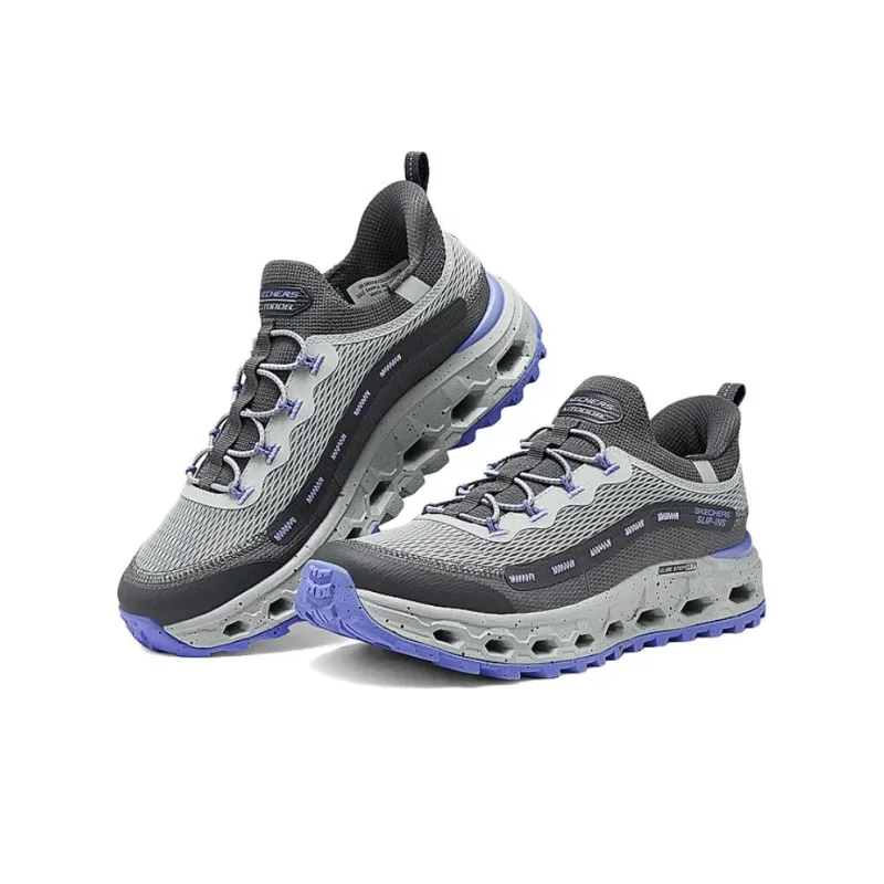 Skechers Slip Ins Anti Slip Wear Resistant Low Top Running Shoes Women's Gray Purple-2