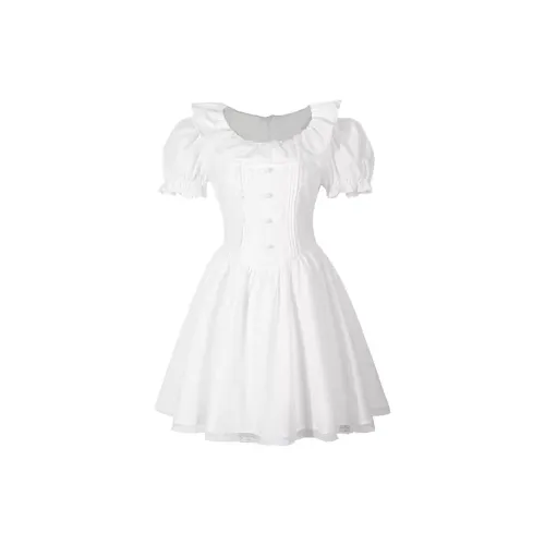 SKYA Short-Sleeved Dresses Women's White