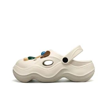 OUBT Wave Bottom Gemstone Decoration Closed Toe Clogs Women's