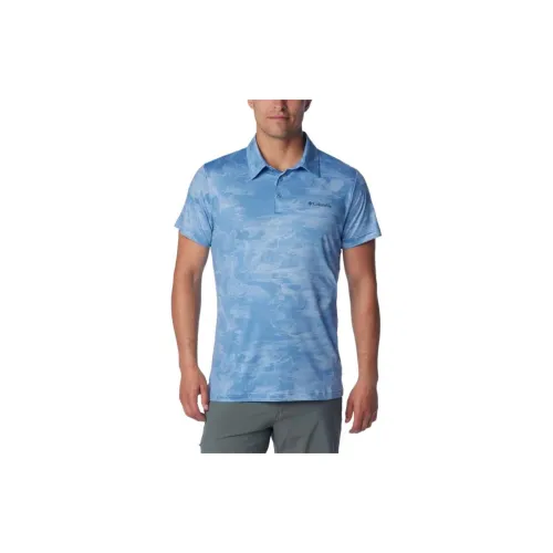 Columbia Tech Polo Shirts Men Blue