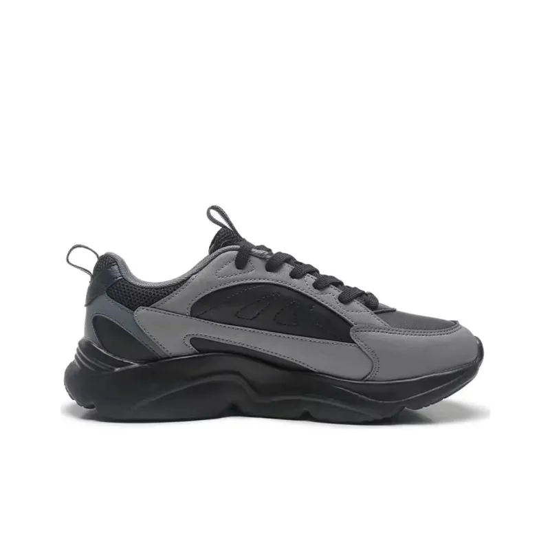 XTEP Cushioning Wear Resistant Low Top Casual Running Shoes Men's Black Gray-1