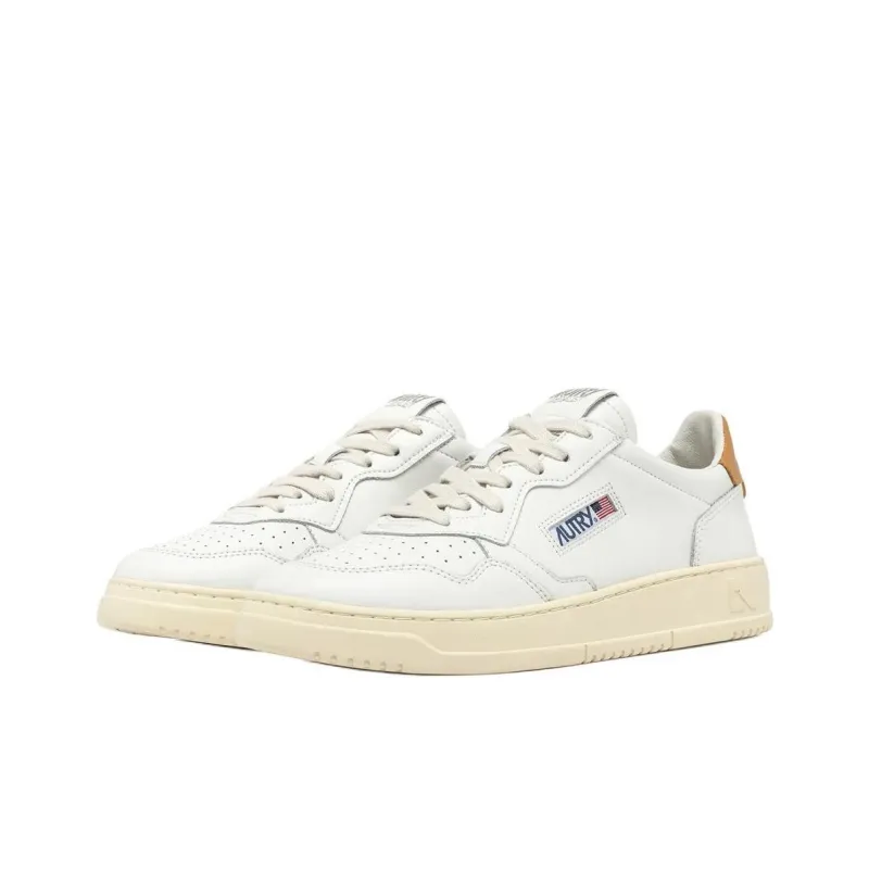 AUTRY Low Top Skateboard Shoes Men's White Orange-2