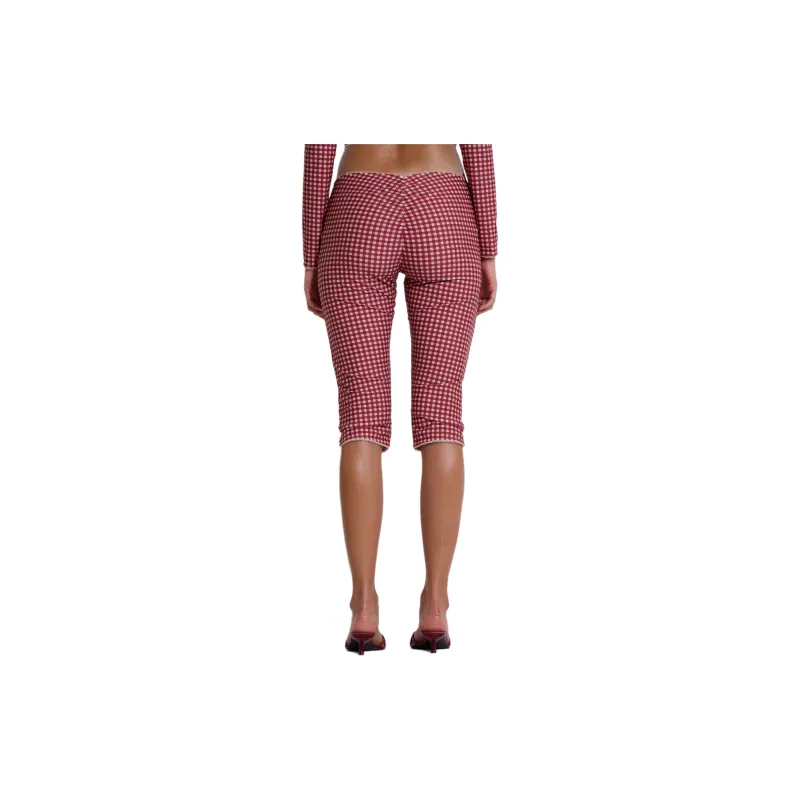 Jaded London Freda Gingham Swim Capri Trousers Swimming Shorts Women's RED/Red-1