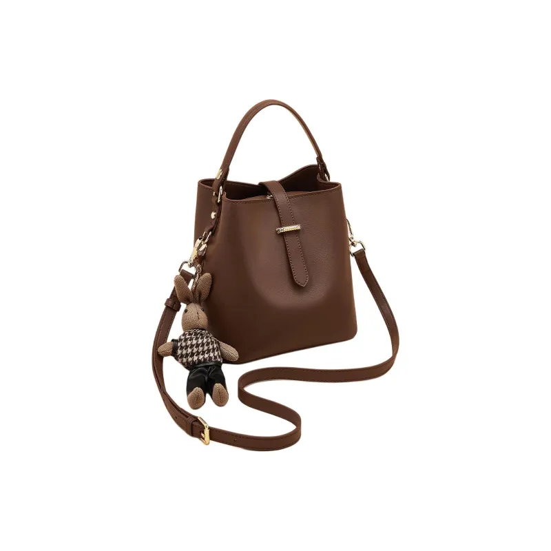 Marino Orlandi Cow Split Leather Shoulder Bag, Basket Bag, Bucket Bag, One Shoulder Handbag Women's White/Coffee-8