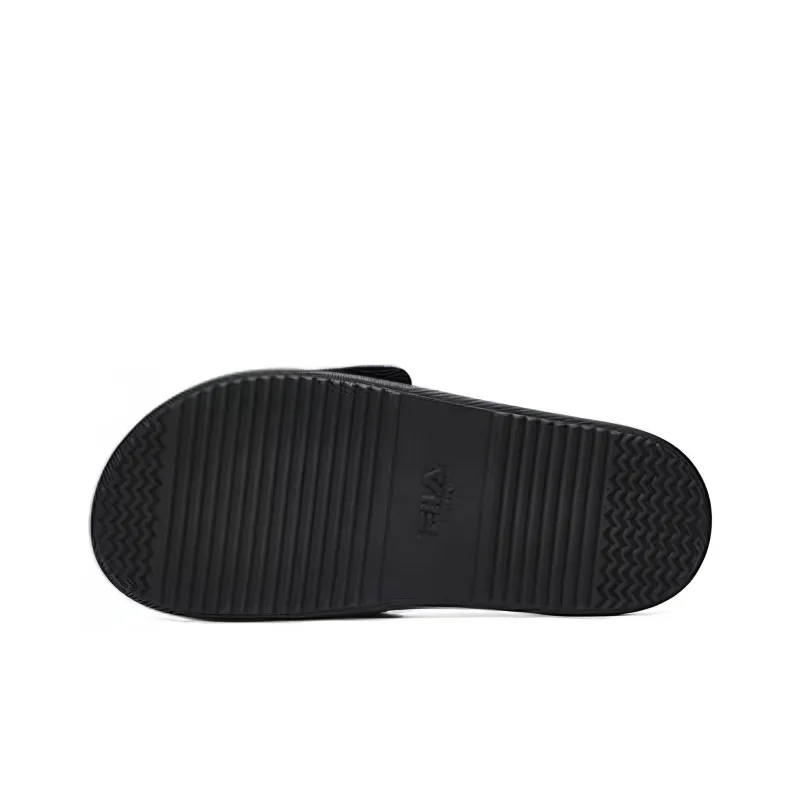 FILA FUSION DONUT DX Rubber Sole Slip Resistant Slide Slippers Women's Black White-3