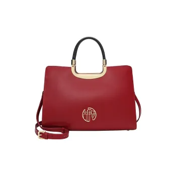 Ancient Yi Xi Cow Leather Advanced Elegant Wedding And Motherhood Handbag Large Size Women's Door Red