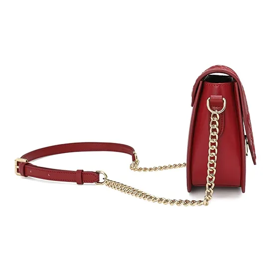 Ancient Yi Xi Cow Leather Cheongsam Chain Bag Crossbody Bag, Shoulder Bag Trumpets Women's Red Peony-3